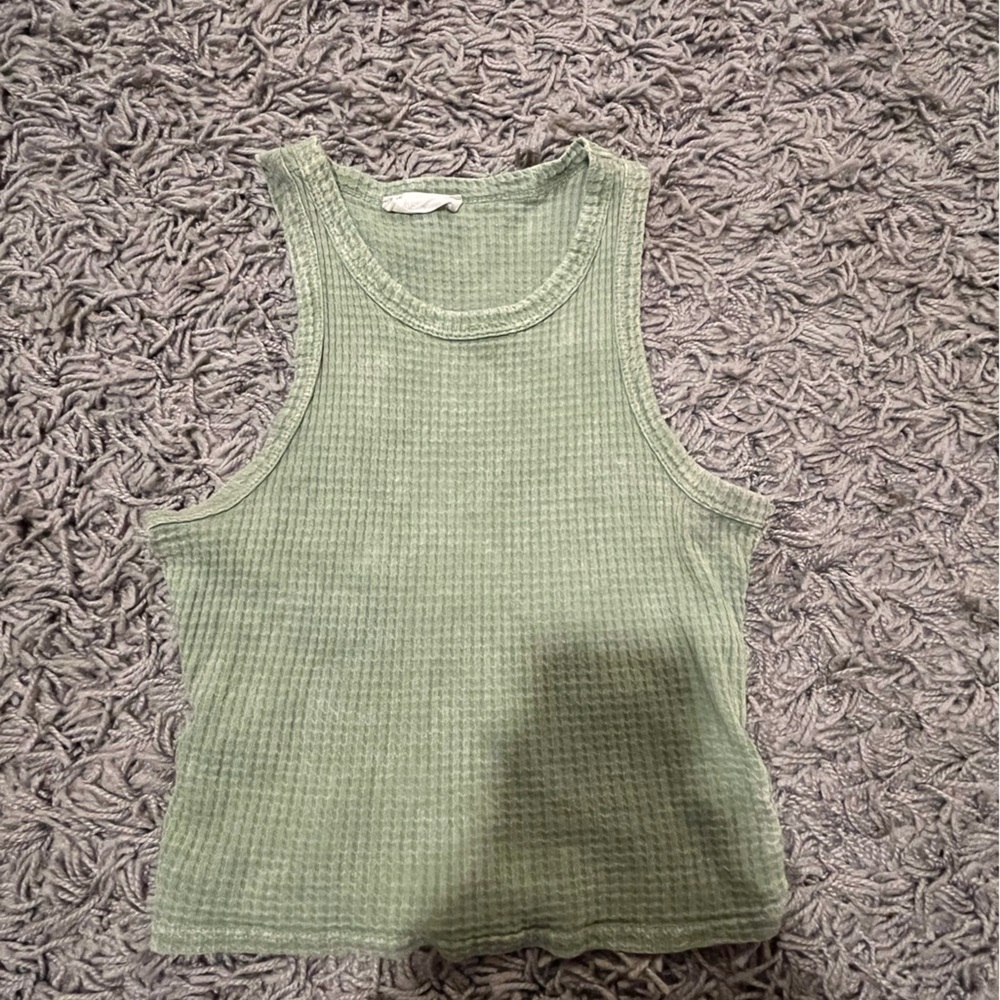 Altar'd State Green Tank Top with Breathable Fabric